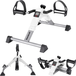 Mini-bicicletă de recuperare pliabilă 2 în 1 cu afișaj LCD – Alb