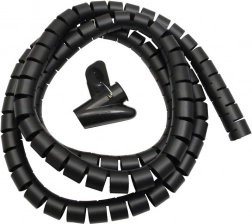 Organizator – mască spiralată pentru cabluri 25 mm × 2 m MACLEAN MCTV-676 B, negru