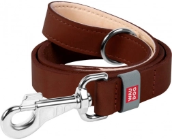 Lesă din piele pentru câini WAUDOG 14 mm, 122 cm, maro
