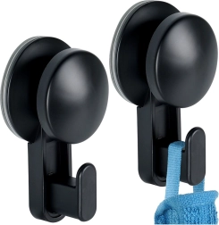 Cârlige negre cu ventuză 5,5 cm, 2 buc