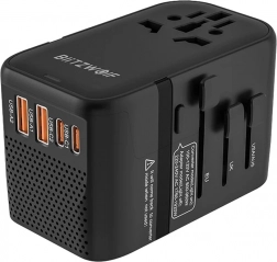 Adaptor de călătorie BlitzWolf BW-TA3 cu convertor de tensiune și încărcare USB