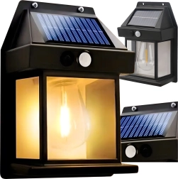 Aplica LED solară de perete cu senzor de mișcare, alb cald 3000K, IP44