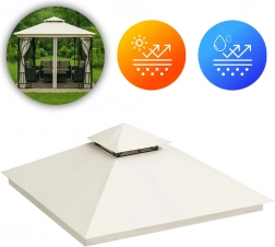 Acoperiș de rezervă pentru foișor de grădină 3x3 m impermeabil cu aerisire Bej MultiGarden