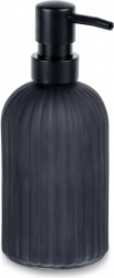 Dozator de săpun din sticlă 400 ml – negru mat, striat