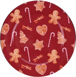 Suport de farfurie roșu de Crăciun 33 cm