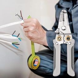 Cleşti multifuncționali pentru dezizolare și sertizare cabluri 0,8–3,2 mm 7 în 1