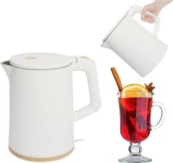 Fierbător electric de călătorie fără fir 1,2 l cu bază rotativă, alb