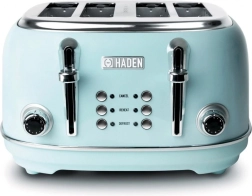Prăjitor de pâine Heritage turcoaz cu patru fante din oțel inoxidabil