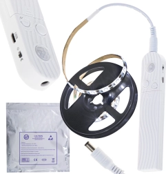 Bandă LED cu senzor de mișcare, 1 m, alb rece, alimentare USB/AAA