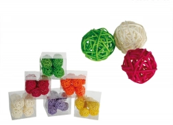 Set de bile decorative din ratan – Portocaliu