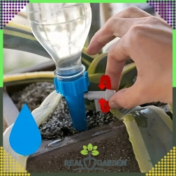 Set de 10 sisteme de irigare pentru ghivece, pentru sticle PET, cu robinet