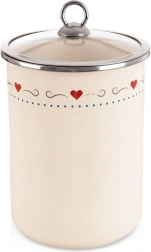 Cutie emailată pentru alimente cu capac din sticlă TONCA 1,9 l