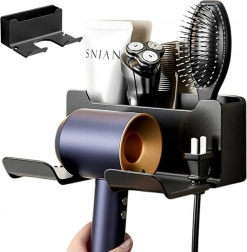 Suport de perete pentru uscător de păr negru