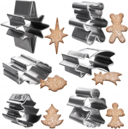Set de mini forme de tăiat de Crăciun din oțel inoxidabil, 6 bucăți (2 cm)
