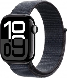 Apple Watch Series 10 GPS 42 mm carcasă din aluminiu culoare onix cu curea sport albastru cerneală