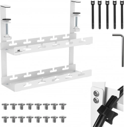 organizator de cabluri sub birou MACLEAN, 2 niveluri, alb