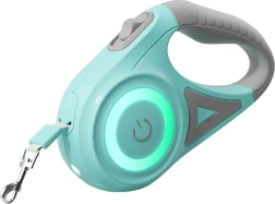 Rojeco lesă automată pentru câini cu LED 5 m – Verde