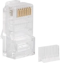 Conectori RJ45 neblindati cat.6 UTP cu ghidaj 100 bucăți