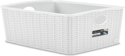 Coș Elegance din plastic alb 36 × 29 × 13 cm