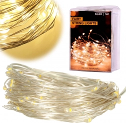 Lumini decorative LED pe fir 5 m, 50 LED-uri – Caldă