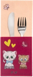 Husă pentru tacâmuri pentru copii Pisicuță 21 × 9 cm