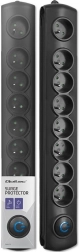 Prelungitor cu protecție la supratensiune, 8 prize, cablu 1,8 m cu comutator de picior Quick Switch