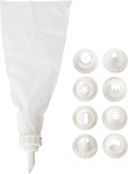 Pungă de patiserie cu 9 duze de decorare 26 cm