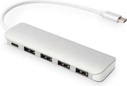 Hub USB‑C 4× USB 3.0 cu Power Delivery, din aluminiu