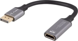Adaptor DisplayPort (M) la HDMI (F) 8K, cablu 20 cm, argintiu
