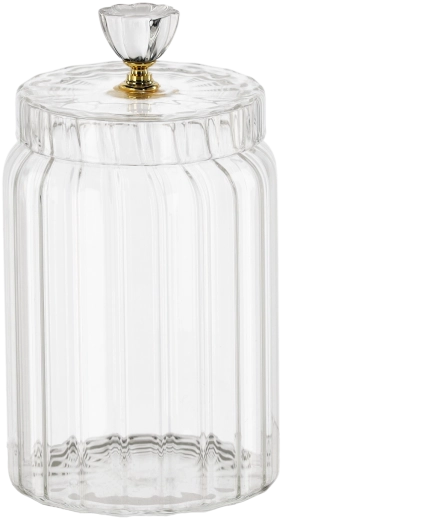 Borcăn decorativ din sticlă cu striații, 1,2 l