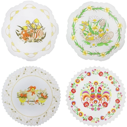 Față de masă de Paște cu ouă și iepurași, 28 cm, verde