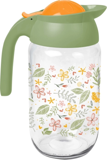 Carafă Botanica 1,5 l din sticlă cu capac din plastic