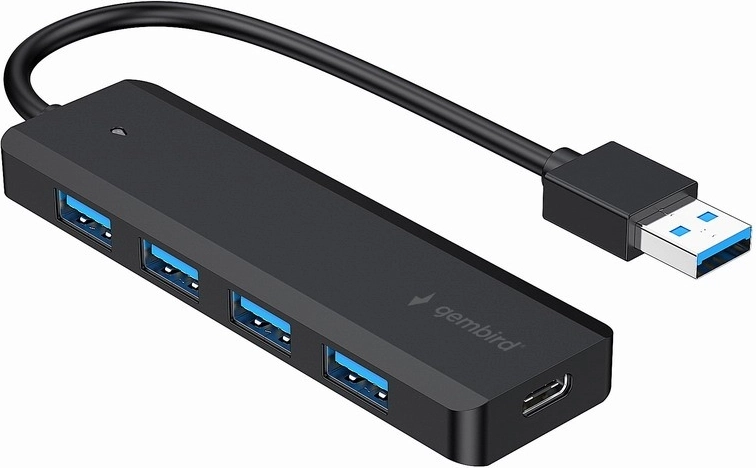 Hub USB 3.1 cu 4 porturi, cu alimentare externă prin USB‑C