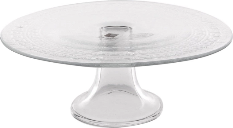 Platou din sticlă pentru tort cu picior Grecja 27,5 cm