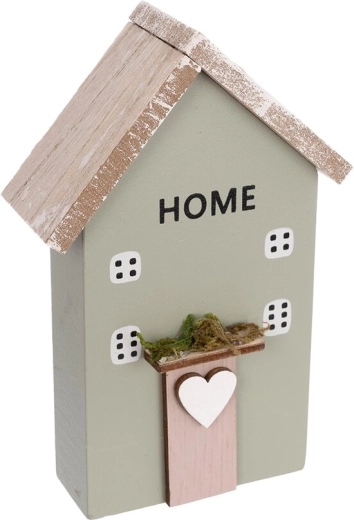 Căsuță decorativă din lemn, verde, 13 cm