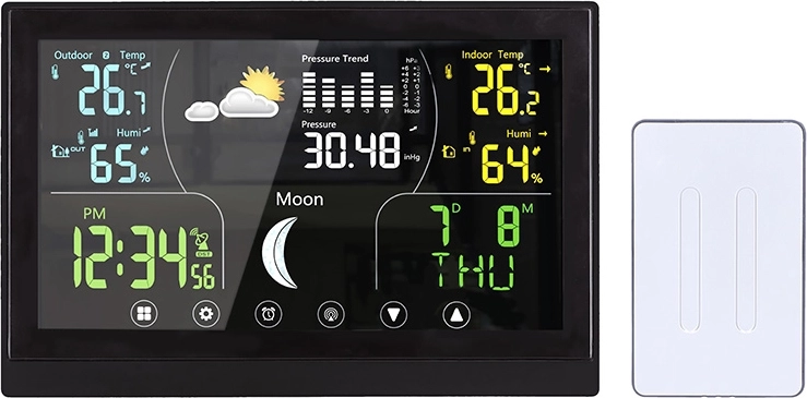 Stație meteo wireless Solight cu afișaj color, neagră
