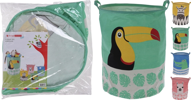 Coș pliabil pentru jucării cu mânere 40 × 50 cm, textil, mix de motive