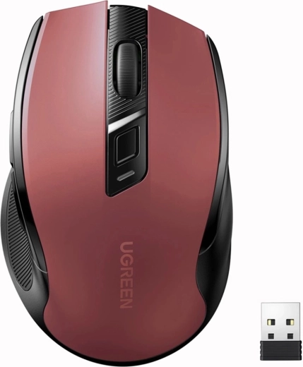 Mouse wireless silențios UGREEN MU006 2,4 GHz roșu