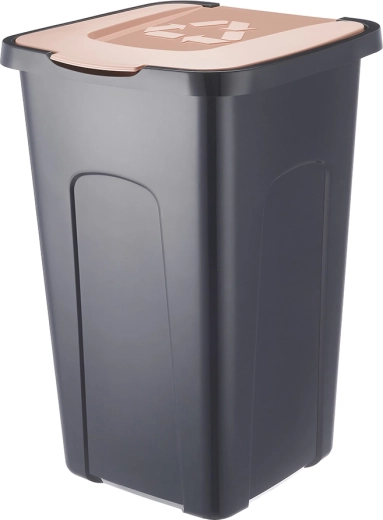 Coș de gunoi pentru colectare selectivă 50 l negru – Maro