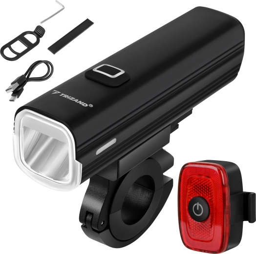Lumină pentru bicicletă Trizand LED 1000 lm USB-C cu powerbank (față + spate)