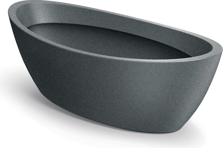 Ghiveci oval ARIA 60 cm gri granit