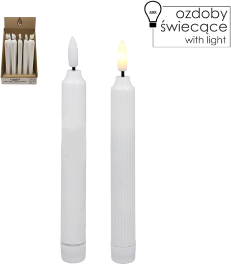 Lumânare LED pe baterii, albă, 16,5 cm