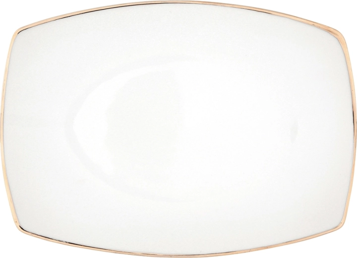 Bol de servire MariaPaula Moderna pătrat 33 cm, cu decor auriu