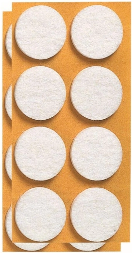 Tampoane autoadezive din fetru pentru mobilier 20 mm albe (24 buc.)
