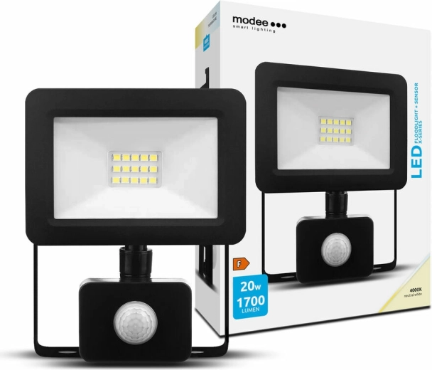 Modee reflector LED X‑series 20 W, alb neutru, cu senzor
