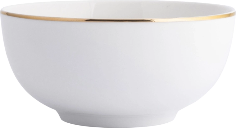 Bol din porțelan Bella Linia Aurie 14 cm 630 ml crem