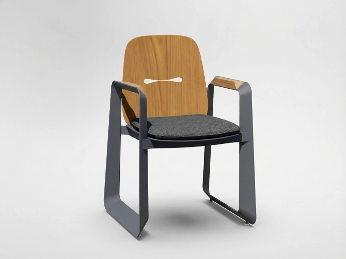 Scaun de grădină din aluminiu Thompson, gri