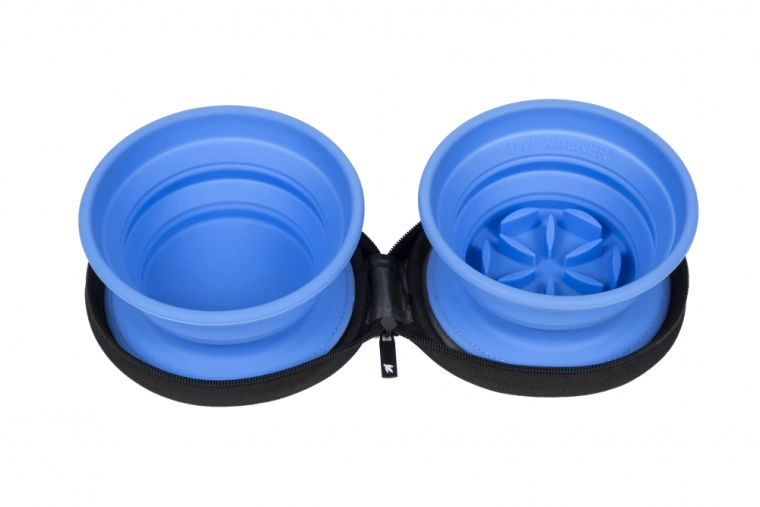 Bol dublu de călătorie cu încetinitor KIWI WALKER, albastru