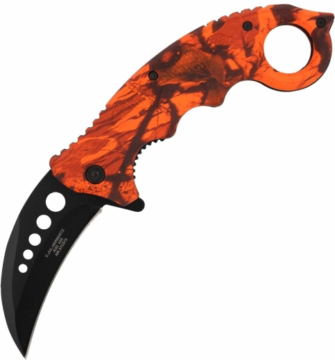 Cuțit pliabil karambit Herbertz CJH Camo Roșu, 7,3 cm