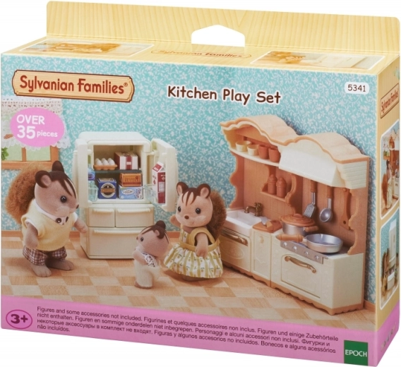 Sylvanian Families bucătărie de țară cu frigider – set de mobilier pentru căsuță